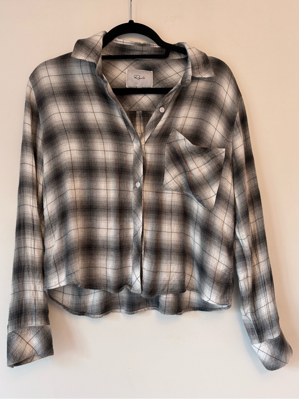 Rails Dylan Plaid Button-Up Shirt - Gray/White